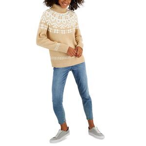 Tommy Hilfiger Womens Fair Isle Turtleneck Sweater